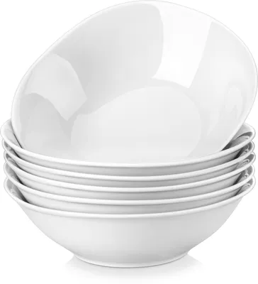 Produktbild von MALACASA, Serie Elisa, 6 teilig Set Porzellan 6,7" Schalen Müslischüssel Salatschüsseln für 6 Personen