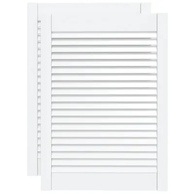 Produktbild von vidaXL Schranktüren Lamellen-Design 2 Stk. Weiß 69x49,4 cm Massivholz