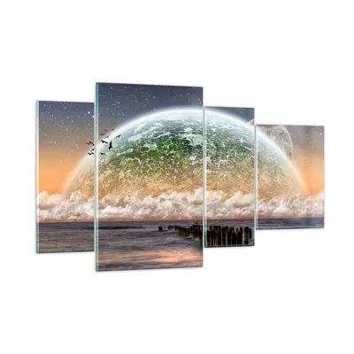 Produktbild von Bilder auf glas - Abstraktion Planet Erde Globus - 120x70cm - Glasbilder - Wandbilder - Kunstdruck - zum Aufhängen bereit - Wanddekoration aus Glas - Glas Bilder - Wandbild auf Glas - GDL120x70-0353
