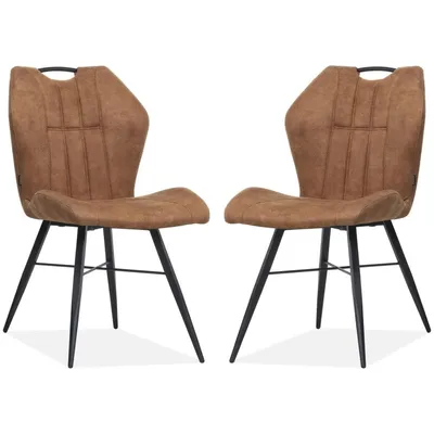 Produktbild von MX Sofa Esszimmerstuhl Scala Luxor Farbe: Cognac (2er-Set)