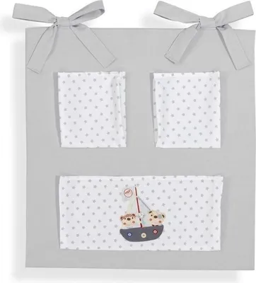 Produktbild von Interbaby Organizer Pirate Junior 61 x 58 cm Baumwollgrau