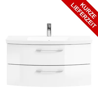 Produktbild von PELIPAL Cassca Sprint Bad Möbel Weiß Hochglanz Waschtisch + Unterschrank 101 cm