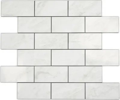 Produktbild von selbstklebende Vinyl Mosaik Steinoptik weiss cream Carrara Optik Subway Mosaikfliese Wand Fliesenspiegel Küche Bad MOS200-CLG