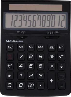 Immagine prodotto di Calcolatrice da tavolo MAUL ECO 850 Display LCD a 1 riga, 12 cifre Solare 17,5 x 12,6 x 3,5 cm nero