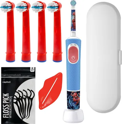 Produktbild von Oral-B Vitality Pro 103 Spiderman Kinderzahnbürste mit 4 Aufsätzen Etui