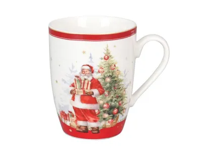 Produktbild von Porzellanbecher Happy Santa, Frohe Feiertage, Geschirr,