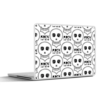 Produktbild von MuchoWow® Laptop Aufkleber Sticker Cover Totenkopf - Zitate - Rock - Muster - Gothic 31x22.5 cm - Laptop-Deko