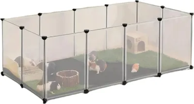 Produktbild von Kleintiergehege für Hamster – Spielgehege mit Bodenplatten, wasserdicht, 143 x 73 x 46 cm