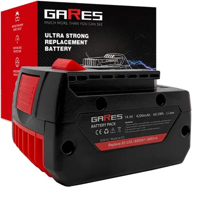 Produktbild von Gares Akkupack zum Zellentausch für Bosch 2607336077 | 14,4 V 4.2 Ah Li-Ion | Ersatz-Zellenpack für Werkzeugakkus | Profi-Qualität Gares®