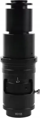 Produktbild von Rosfix WD105 ProZoom – Mikroskopobjektiv C‑Mount | 105–220 mm Arbeitsabstand | bis 320X | Sichtfeld 35×20 mm – 3×1,7 mm | Metallgehäuse