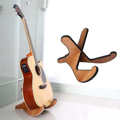 Produktbild von Famanu Gitarrenständer aus Holz - Tragbarer Musikständer für Ukulele und Gitarre - V1B06