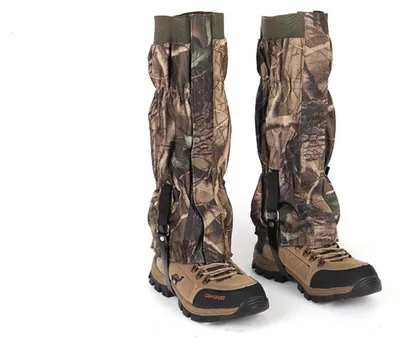 Image de INF Guêtres épaisses de randonnée extérieures 1 paire, imperméables 600D Oxford camouflage avec évacuation d'humidité respirante et sangle TPU sécurisée