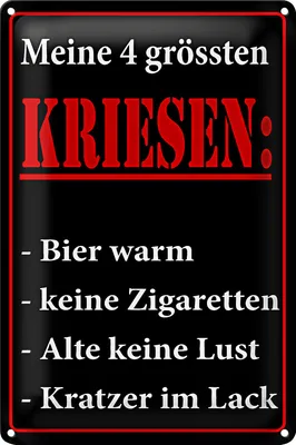 Produktbild von Blechschild Spruch 40x30cm Meine 4 grössten Kriesen