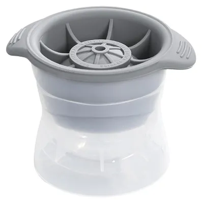 Silikon-Eisballform mit Deckel, DIY-Eiswürfelform, 8x8x5 cm, grau
