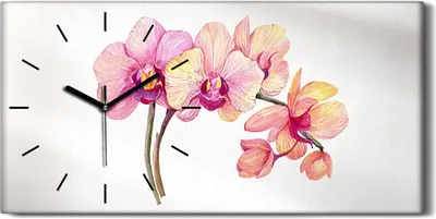 Produktbild von Dekor Leinwand Uhr Wandbilder Geräuschlos 60x30 Malerei Blumen Zweig Kunst - schwarze Hände