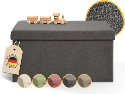 Image de Laleni Banc avec espace de rangement grand - Banc coffre avec espace de rangement 76x38x38 cm - Siège coffre avec espace de rangement - Tabouret confortable avec espace de rangement - Siège coffre Anthracite
