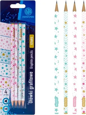 Image de 4pièces - Crayon HB AstraPEN Stars, Blister, 206023016