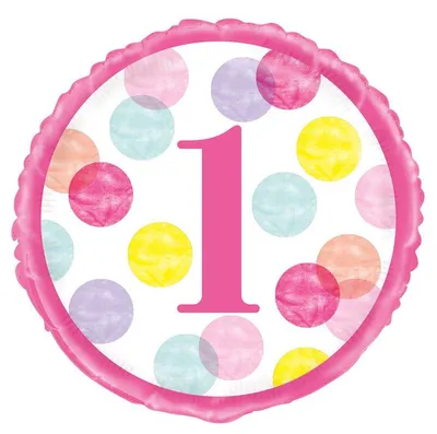 Image de Ballon de baudruche 1er anniversaire - Fille - 45 cm