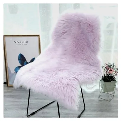 Produktbild von Faux Lammfell Teppich 60 x 90 cm Langhaar Flauschig Wohnzimmer Dekoration Nachahmung Wolle Sofa Matte Kunstfell