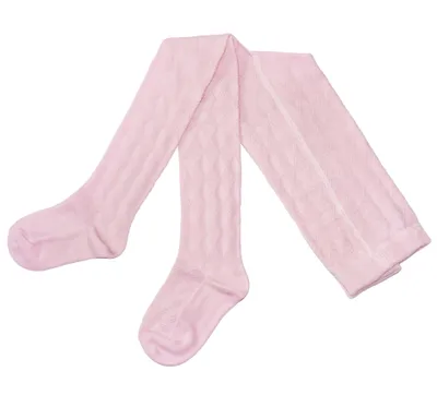 Produktbild von Kinderstrumpfhosen für Mädchen aus Baumwolle Große Rhombe Rosa Größe 92-98