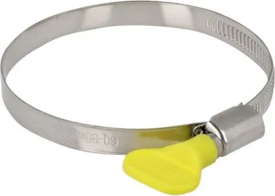 Produktbild von DeLOCK Schlauchschelle mit Flügelmutter 60 - 80 mm 10 Stück gelb, Schraubklemme (Schneckengetriebe), Gelb, Metallisch, Kunststoff, Edelstahl, 8 cm