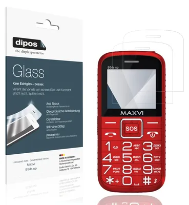 Produktbild von 2x Schutzfolie für Maxvi B5ds up - Anti-Shock 9H Folie dipos Glass Kunststoffglas