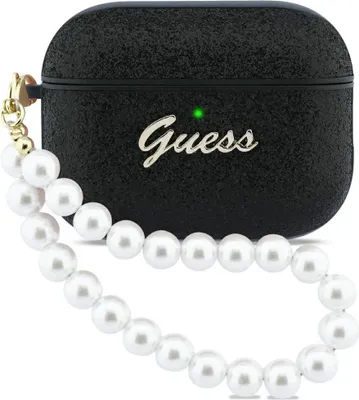 Immagine prodotto di Guess Glitter Pearl Strap Custodia per AirPods Pro 3, nero