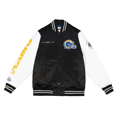 Produktbild von Los Angeles Rams NFL Mitchell & Ness Team Origins Varsity Satin Jacke-M