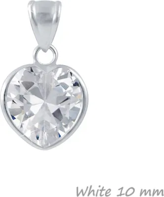 Produktbild von Zirkonia Herz Anhänger 925 Silber mit / ohne Kette für Damen & Kinder White 10 mm ohne Kette