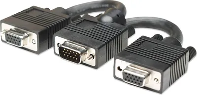 Produktbild von MANHATTAN SVGA Y Kabel HD15 St/2xBu 0.15cm          schwarz