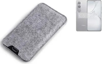 Produktbild von K-S-Trade Filz Handyhülle kompatibel mit Oppo K12x Schutzhülle Filztasche Filz Tasche Case Sleeve Handy Hülle Filzhülle grau