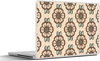 Produktbild von MuchoWow® Laptop Aufkleber Sticker Cover Retro - Blumen - Design 31x22.5 cm - Laptop-Deko