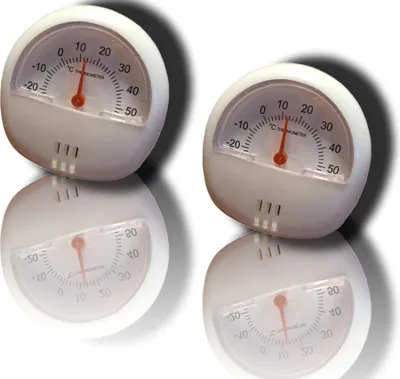 Produktbild von 2x Magnetthermometer Thermometer magnetisch rund Innen Außen Kühlschrank