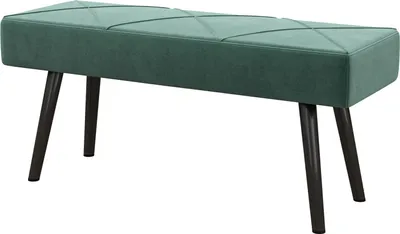 Produktbild von Polsterbank In Samtoptik Sitzbank, Bettbank, Flurbank Mit X-Muster, Bis 120 Kg, Für Schlafzimmer, 100X36X45 Cm, Grün