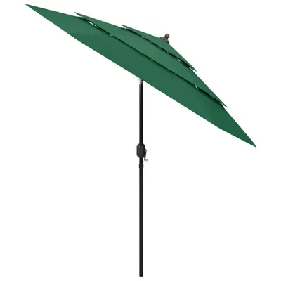 Produktbild von vidaXL Sonnenschirm mit Aluminium-Mast 3-lagig Grün 2,5 m