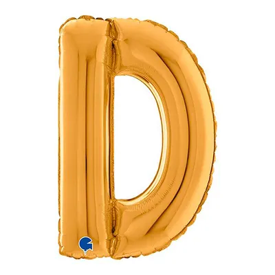 Produktbild von Riesenbuchstabe Folienballon 26"/66cm | Gold #D