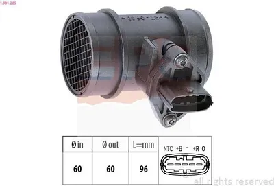 Produktbild von EPS 1.991.285 Luftmassenmesser LMM für OPEL Corsa C Schrägheck (X01) Luftmengenmesser