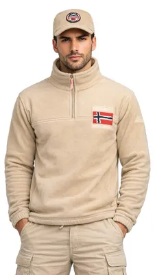 Produktbild von Geographical Norway Herren TEQUATEUR Fleecejacke Beige Größe S WZ6694H/GN-BEIGE