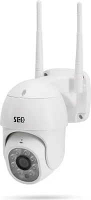 Produktbild von SEC 24 Überwachungskamera Aussen WLAN, Outdoor Kamera Überwachungs PTZ 1080P, Mit Bewegungsmelder,Sirenen-Alarm,Farb-Nachtsicht, 2-Wege-Audio, Weiß.