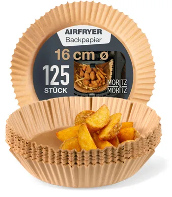 Image de Papier sulfurisé rond pour friteuse à air Moritz & Moritz, diamètre 16 cm, 125 feuilles