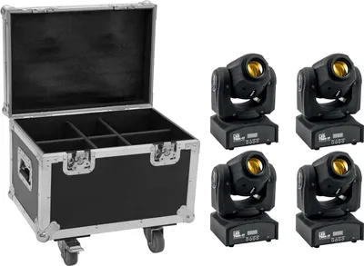Produktbild von Eurolite Set 4 x LED TMH-17 Spot + Case mit Rollen
