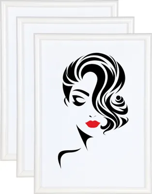 Produktbild von 3er 5er Set Classic Leichter Kunststoff Bilder Foto Rahmen Poster Schutz BD - Farbe: 3er Pack Weiß | Format: 13x18