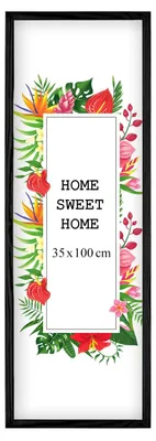 Produktbild von MG Design Schwarz Bilderrahmen 35 x 100 cm - Aus echtem Holz mit Acrylglas, zum Aufhängen & Aufstellen, für Fotos, Poster & Puzzle
