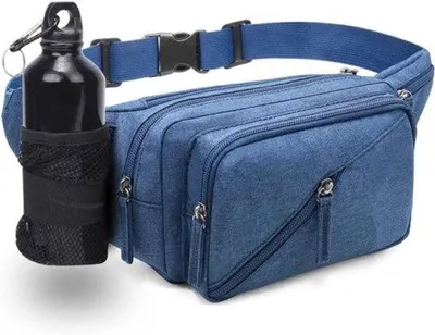 Image de Sac banane de randonnée et de sport réglable, bleu