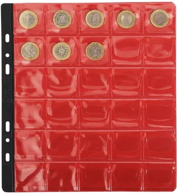 Image de Exacompta, pochettes pour pièces de monnaie, 30 compartiments, diamètre 30 mm, 24,5 x 25 cm, lot de 3
