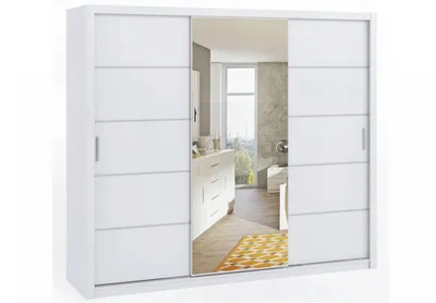 Produktbild von Schwebetürenschrank mit Spiegel 250 BRYAN – Weiß