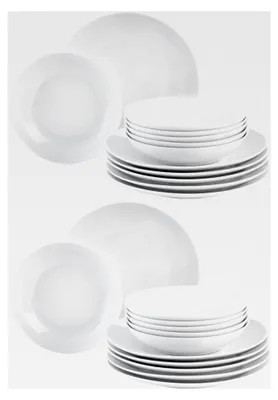 Produktbild von Tafelservice Geschirrset - 24-teilig (12 Personen) - Weiß - Porzellan