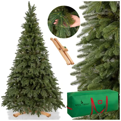 Immagine prodotto di Albero di Natale artificiale Royal Trees® 240 cm Pino scandinavo con 1013 punte | Grande albero di Natale premium con supporto in legno e sacca per riporlo