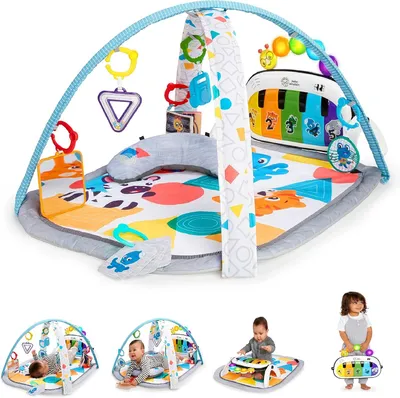 Produktbild von Baby Einstein 4 in 1 Kickin' Tunes Spieldecke mit Musik – Baby Spielmatte mit Magic Touch Klavier, Lichtern, Spielbogen, 7 abnehmbaren Spielzeugen, 70+ Geräuschen, 25+ Minuten Musik, ab Geburt