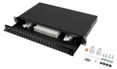 Obrázok produktu pre Lanberg FOP1-24SD-LQB, Čierna, Oceľ, Montáž do racku, 1U, 482,6 mm, 44,5 mm